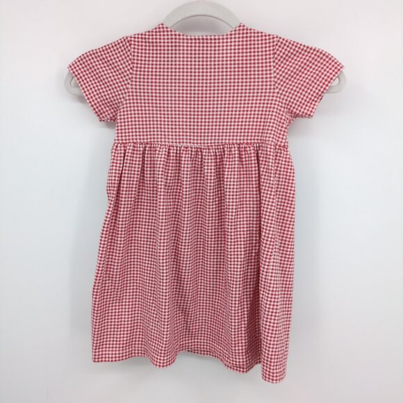 Red Gingham 3T Dress w/‎ Bee & Floral Embroidery Picnic Church by Specialty Kids - Picture 2 of 7